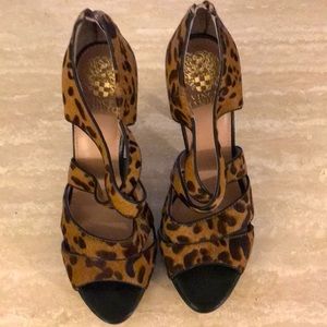Vince Camuto leopard print heels